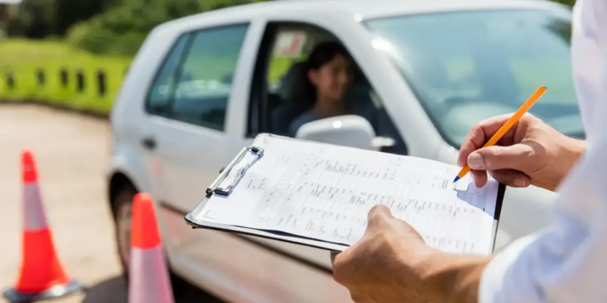 drivers test in a rental car