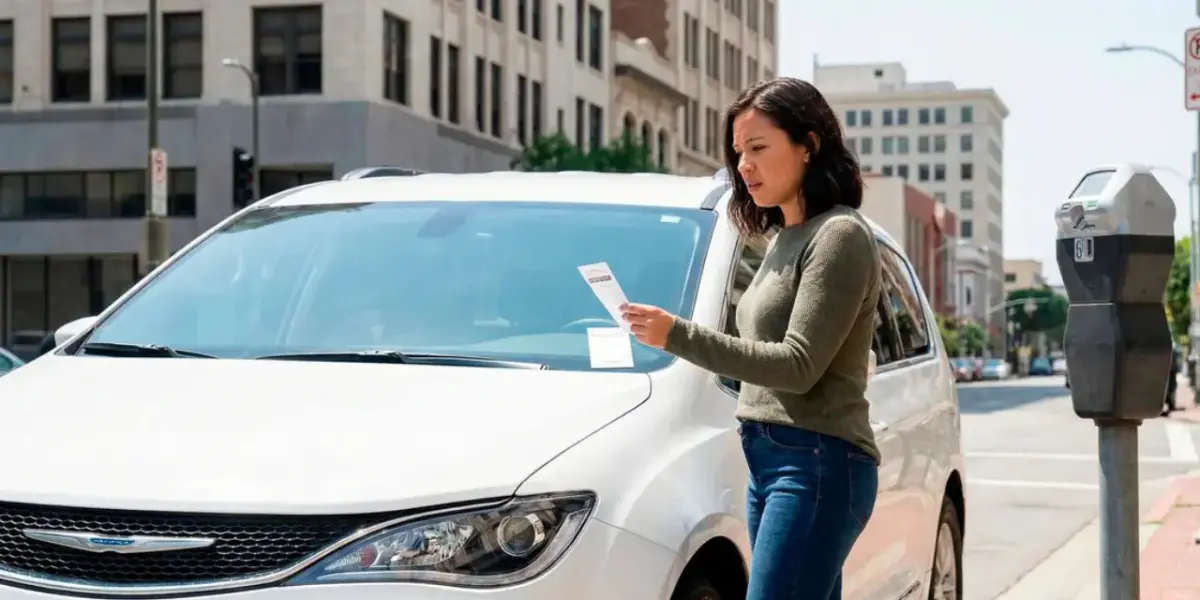 parking ticket in a rental car